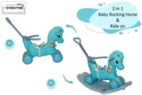 DLX Horse Ride -on Musical Toy Rockers for Kids Rockers Indoors and Outdoors - Sea Green