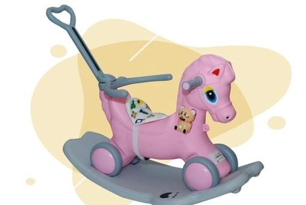 DLX Horse Ride -on Musical Toy Rockers for Kids Rockers Indoors and Outdoors - Pink