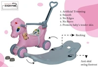 DLX Horse Ride -on Musical Toy Rockers for Kids Rockers Indoors and Outdoors - Pink