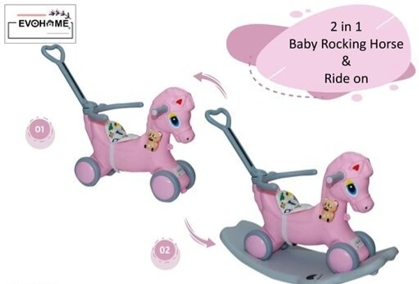 DLX Horse Ride -on Musical Toy Rockers for Kids Rockers Indoors and Outdoors - Pink
