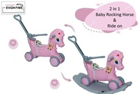 DLX Horse Ride -on Musical Toy Rockers for Kids Rockers Indoors and Outdoors - Pink