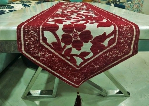 Groki Green Cotton Designer Table runner For Home /Hotel/Party/ Wedding All purpose - Marroon