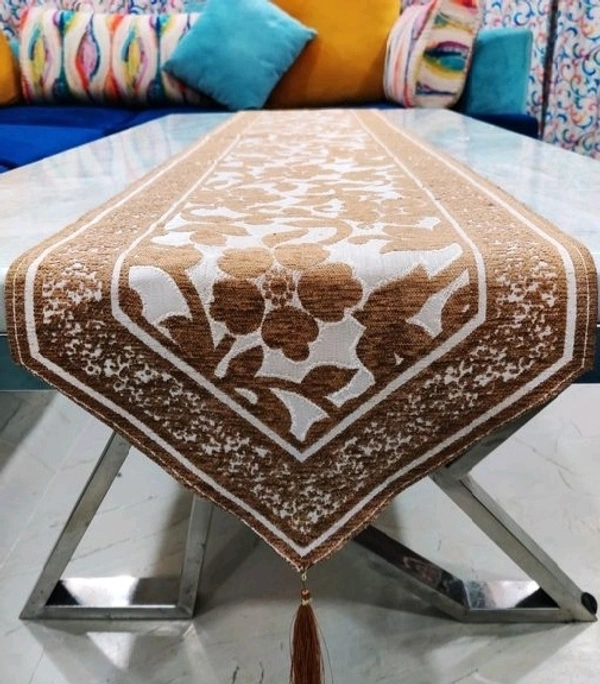 Groki Green Cotton Designer Table runner For Home /Hotel/Party/ Wedding All purpose - Beige