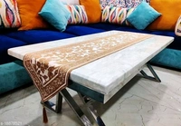 Groki Green Cotton Designer Table runner For Home /Hotel/Party/ Wedding All purpose - Beige