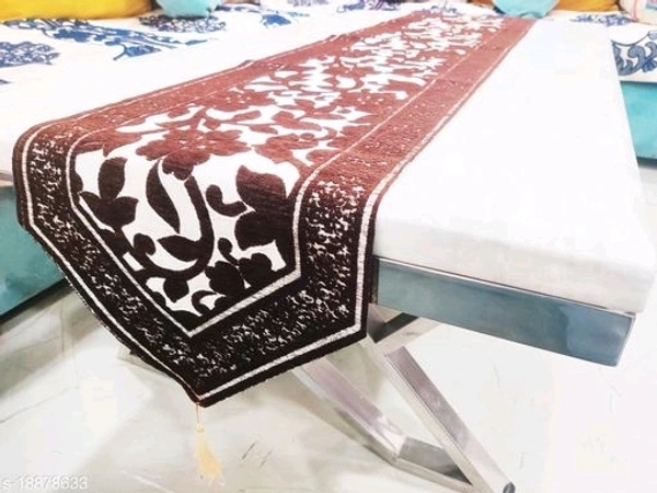 Groki Green Cotton Designer Table runner For Home /Hotel/Party/ Wedding All purpose - Brown