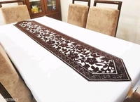 Groki Green Cotton Designer Table runner For Home /Hotel/Party/ Wedding All purpose - Brown