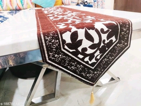 Groki Green Cotton Designer Table runner For Home /Hotel/Party/ Wedding All purpose - Brown