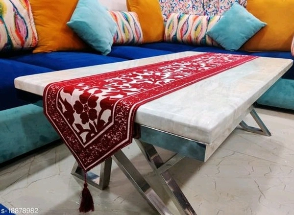 Groki Green Cotton Designer Table runner For Home /Hotel/Party/ Wedding All purpose - Red