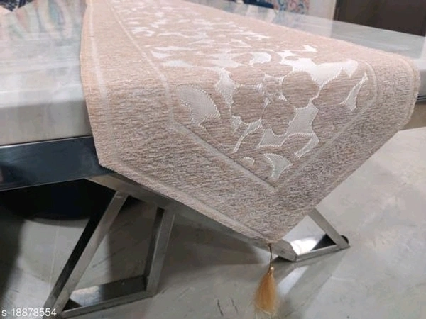 Groki Green Cotton Designer Table runner For Home /Hotel/Party/ Wedding All purpose - Cream