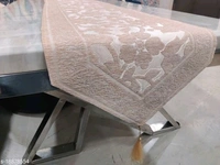 Groki Green Cotton Designer Table runner For Home /Hotel/Party/ Wedding All purpose - Cream