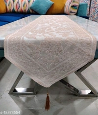 Groki Green Cotton Designer Table runner For Home /Hotel/Party/ Wedding All purpose - Cream