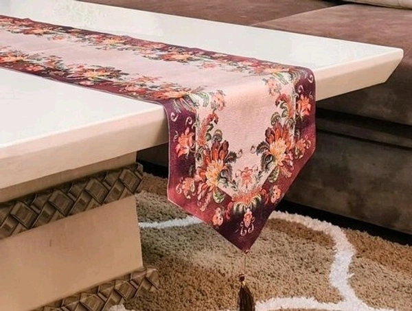 Groki Cotton table Runner ( Brown_16*72 Inch ) - Blue