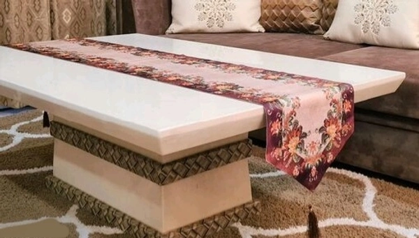 Groki Embroidery Cotton Table Runner for Party /Wedding 16*72 inch/ Home Decoration - Brown, Embroidery