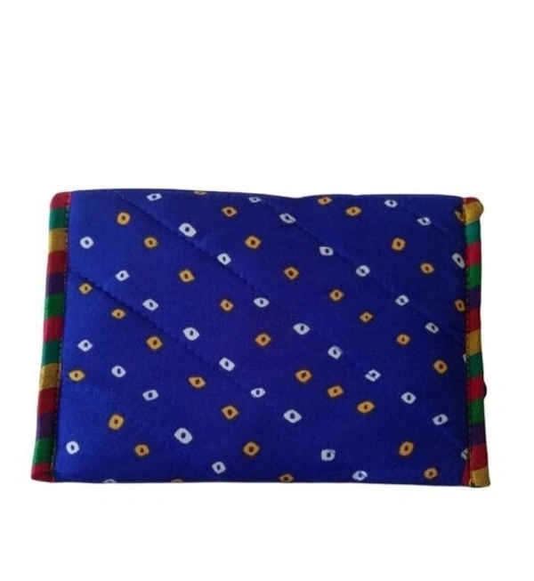 Handmade Cotton Ethnic Rajasthani Style Embroidery Bags Clutch with sling purse for ladies/Women/Girls - Blue