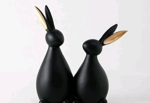 Handpainted Deer Pair statue for Vaastu Figurine Home Decor Office /Living Room Decorative showpiece - Bunny