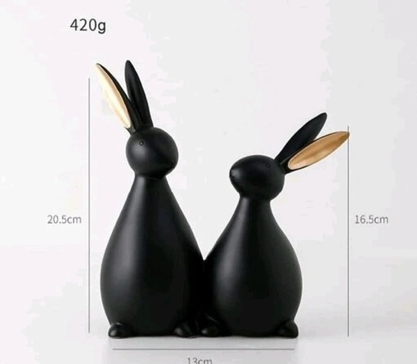 Handpainted Deer Pair statue for Vaastu Figurine Home Decor Office /Living Room Decorative showpiece - Bunny