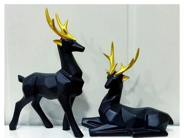 Handpainted Deer Pair statue for Vaastu Figurine Home Decor Office /Living Room Decorative showpiece - Deer