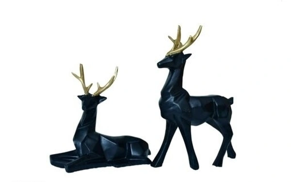 Handpainted Deer Pair statue for Vaastu Figurine Home Decor Office /Living Room Decorative showpiece - Deer