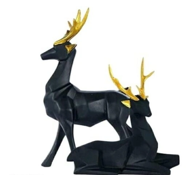 Handpainted Deer Pair statue for Vaastu Figurine Home Decor Office /Living Room Decorative showpiece - Deer