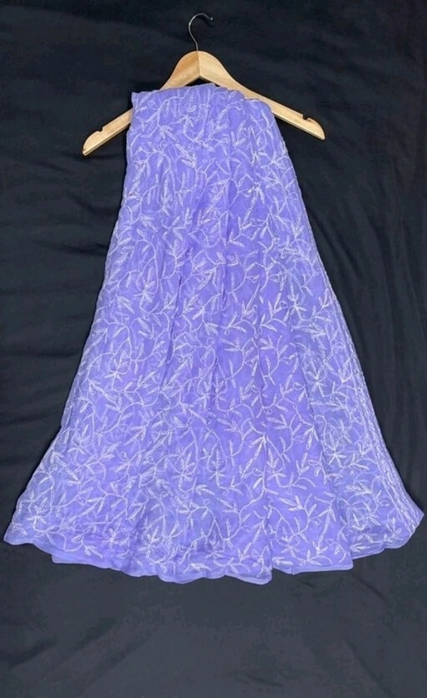 Afia Lucknowi Handmade Tepchi work Georgette lucknowi Saree - Purple