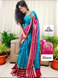 latest Pure Viscose Georgette Jacquard Saree With blouse perfect for Wedding & Function