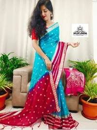 latest Pure Viscose Georgette Jacquard Saree With blouse perfect for Wedding & Function