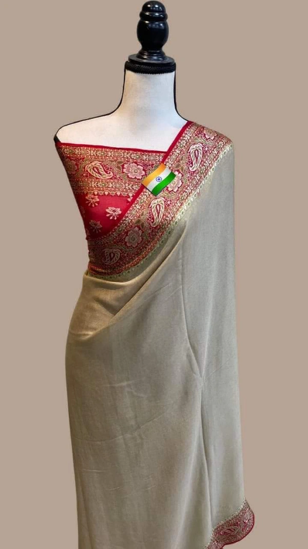 Alim Present Handwoven Banarsi Dyeable Katan Silk Saree For Festive & Wedding Season