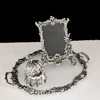 Metal Silver Plated Kamal Shape pair Bowl With Oval Tray Makar Sankriti & Gifting Combo - 9.5×6×9.5, Oval Tray