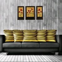 Set of 3 pieces Flowers UV wall Decor & Gifting painting - Ready To Mount - Wood, Pack of1