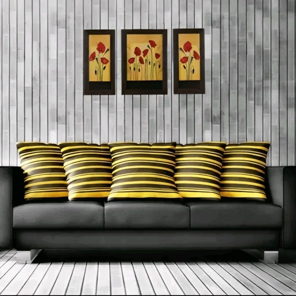 Set of 3 pieces Flowers UV wall Decor & Gifting painting - Ready To Mount - Wood, Pack of1