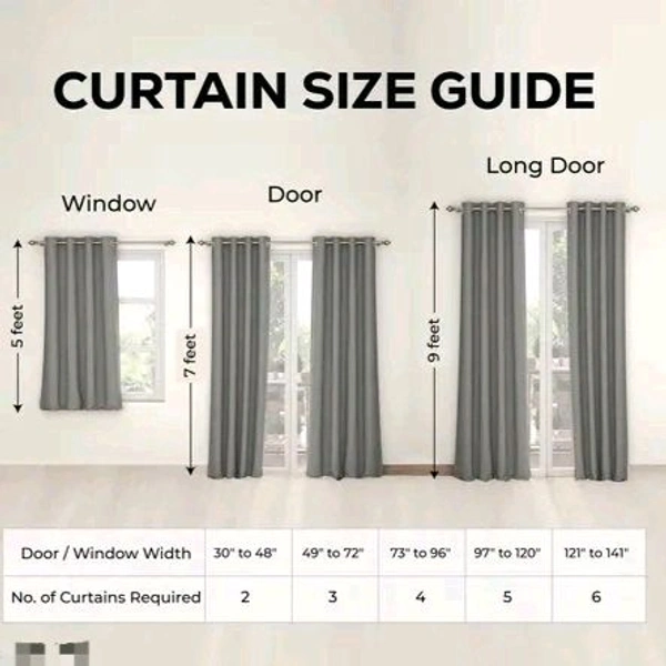 7 Feet Durability WindowDoor Curtain - Green, 7 Feet