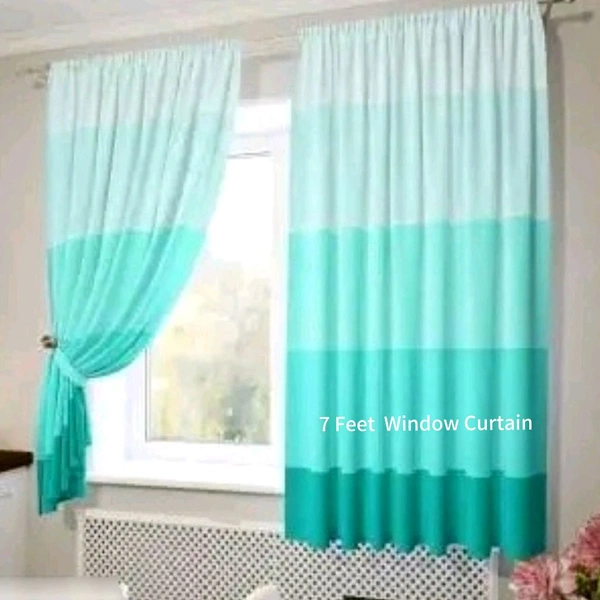 7 Feet Durability WindowDoor Curtain - Green, 7 Feet
