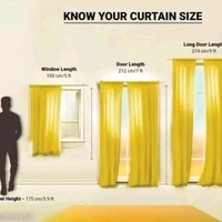 7 Feet Durability WindowDoor Curtain - Green, 7 Feet