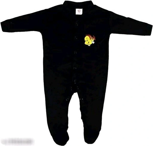 New Born Baby Multi-Color Long Sleeve Body Suit,Romper, - 0-3 Months, Black, Cotton Blend, Multipack:3