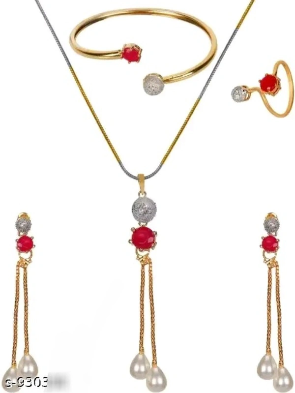 Beautiful Beads & Black Stone Work American dimond Pendent with Chain Jwellery - Black Stone