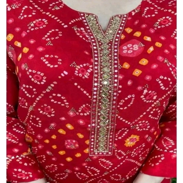 Women Lehriya Print Straight Kurta Palazzo With Dupatta - M, Deep Pink