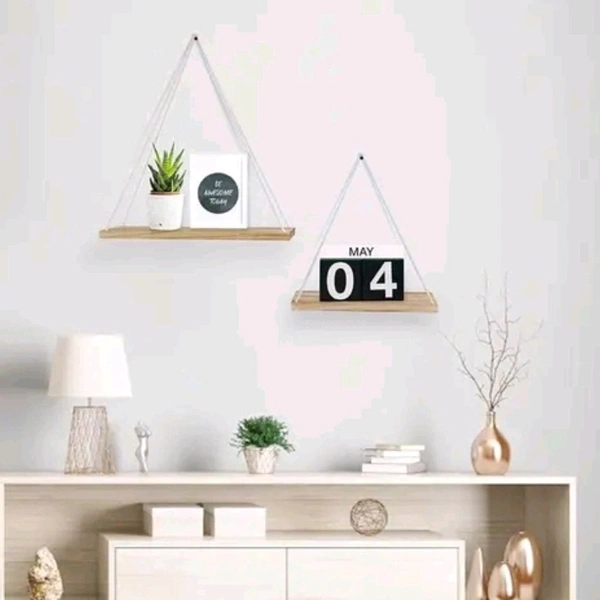 POLYMORPHIS Macrame Handmade Wallhanging/Plant Stand/Wall Decor Cotton Beads OFF White by Real Teak Wood