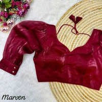 Balloon Sleeves Jimmy Choo Fabric Saree Blouse For Women