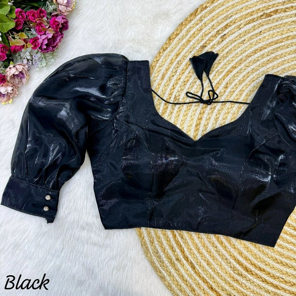 Balloon Sleeves Jimmy Choo Fabric Saree Blouse For Women