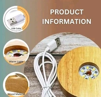 3D Crystal Ball Lamp Light with Wooden Base Perfect For Home Decor Kid's Gift (Galaxy Light) - Whale