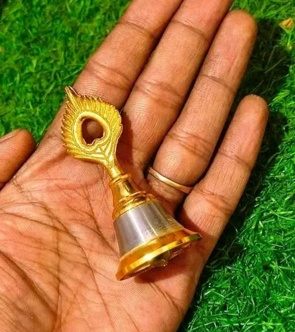 4Inch Peacock Brass Puja Ghanti | Pooja Mandir Bell | Bell For Home