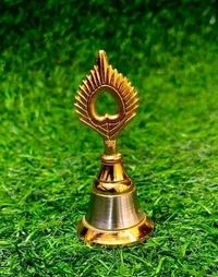 4Inch Peacock Brass Puja Ghanti | Pooja Mandir Bell | Bell For Home