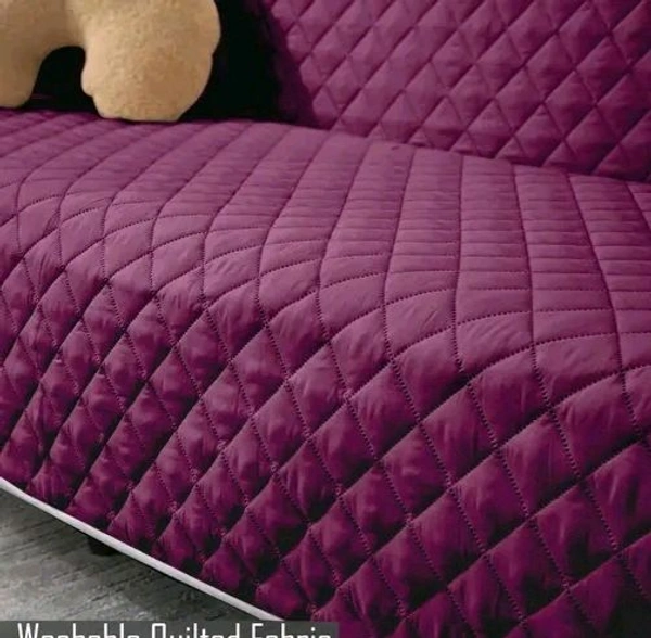 Reversible Single Seater Sofa Cover Set In Dual Colour - Purple, POLYSTER, RECTANGLE