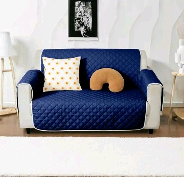 Reversible Single Seater Sofa Cover Set In Dual Colour - Blue Stone