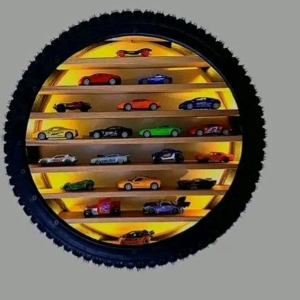 SHOP ART Coolwheel 26" LED Wall Hanging Car Display- Hot Wheels & Match Box Room Decor - 6 Slats