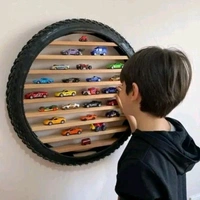 SHOP ART Coolwheel 26" LED Wall Hanging Car Display- Hot Wheels & Match Box Room Decor - 6 Slats