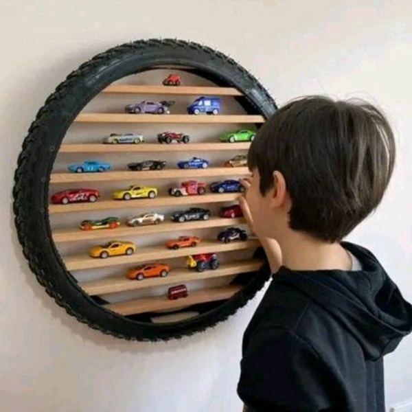 SHOP ART Coolwheel 26" LED Wall Hanging Car Display- Hot Wheels & Match Box Room Decor - 6 Slats