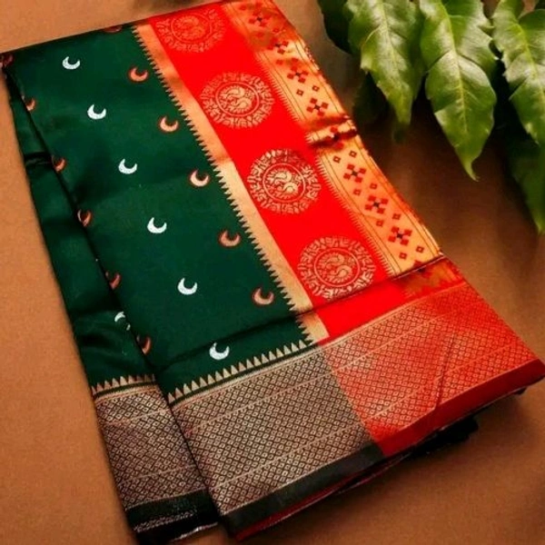 Maharatzstra Tradational Paithani Cotton Saree With Blouse Piece For Wedding & Special Occassion - Red