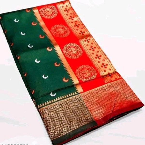 Maharatzstra Tradational Paithani Cotton Saree With Blouse Piece For Wedding & Special Occassion - Red