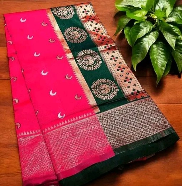 Maharatzstra Tradational Paithani Cotton Saree With Blouse Piece For Wedding & Special Occassion - Wild Watermelon